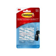 3M Command 17006CLR Mini Clear Hooks With Clear Strips
