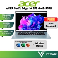 Acer Swift Edge 16 SFE16-42-R5FB Ryzen 5 7535U / SFE16-42-R1NV Ryzen 7 7735U Laptop AMD Radeon 16” 4