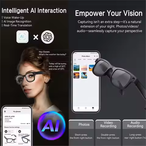 ~CLEARANCE A Smart Glasses Photochromic Multifunction Bluetooth Call Voice Assistant Music Player Ch