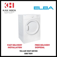 ELBA EBD 750 V 7KG /  EBD 850 V 8KG AIR-VENT DRYER - 2 YEARS MANUFACTURER WARRANTY + FREE DELIVERY