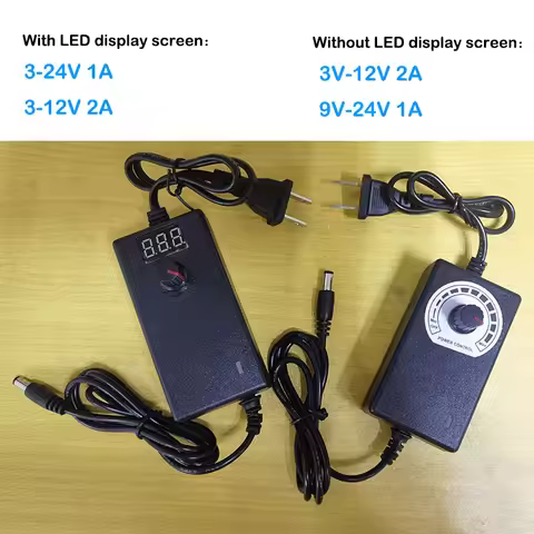 Adjustable AC 220V TO DC 3V-12V 3V-24V 9V-24V 1A 2A 5V 6v 8V 15v 9V 10V 21v Power charger Adapter LE
