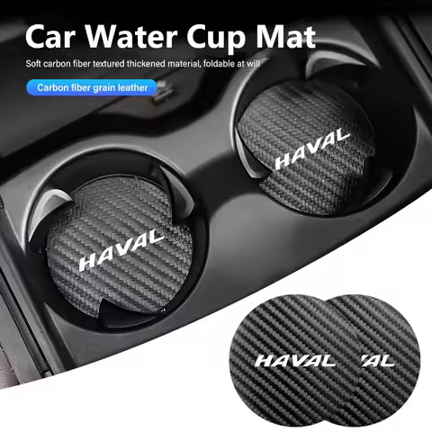Leather Car Coaster Anti-Slip Water Cup Slot Pad For Haval H6 Dargo M6 H9 H6S F7 F7X Jolion X DOG XY