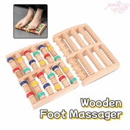 JWENTY Foot Massage Roller, Ergonomic Wood Wooden Foot Massager, Plantar Massager Manual 5/6 Row Mul