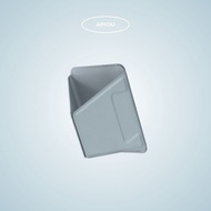 [APIOU] [2 In 1] Haze Blue Lychee Pattern Magnetic Holder Leather Card (Support MagSafe) Banknote