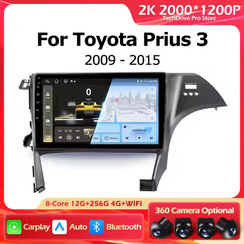 Android 16 Navigation GPS For Toyota Prius 3 XW30 2009-2015 Car Radio Lntelligent Multimedia Player 