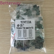 Mylar Film Capacitor Polyester Film Capacitor Assorted Kit 180pcs 18 Values 2A104J 2A332J 2A472J 2A1