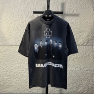 C1VJ blcg German Tank Band Printed Short Sleeve Vintage Washed Loose Fit for Men and Women T T-shirt