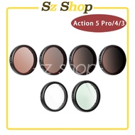 DJI Action 5 Pro/4/3 ND Filter CPL UV Filter/ND8 ND16 ND32 ND64