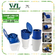 32AMP 3 PIN CEE Connector Socket, Plug And Wall Socket