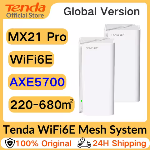 Tenda Nova Mesh MX21 Pro Wi-Fi 6E AXE5700 Whole Home Gigabit Router Tri-Band 6GHz 160MHz WiFi Router