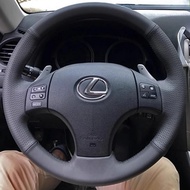 Hand-stitched black Genuine Leather car steering wheel cover 100% Fit For Lexus IS250 IS250C IS300 I