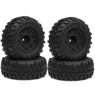 4pcs 57mm 1.0 Inch Beadlock Wheel Tire Set for TRX4M SCX24 AX24 FCX24 FCX24M 1/18 1/24 RC Crawler Ca