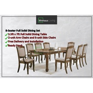 Wehaus - Full Solid Dining Set/ 6-Seater/ 8-Seater/ Dining Table/ Dining Chair/ Set Meja Makan/ 8 Kerusi/ 6 Kerusi