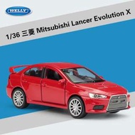 阿米格Amigo│威利 WELLY 1:36 三菱 Mitsubishi Lancer Evolution X 迴力車 合金車 模型車 車模 預購
