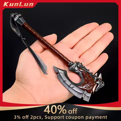 19cm World of Warcraft Gorehowl Two Handed Axe Hellscream Family Orcs Weapon Real Steel Katana Ornam