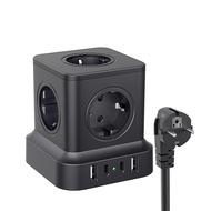 ยุโรป Desktop Power Strip Tower Fast CHARGING Station 2 USB-C 2 USB-A ปลั๊กไฟป้องกันไฟกระชาก 1.8 M