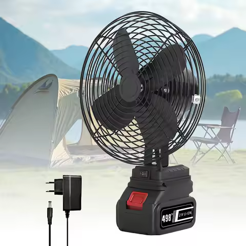 10000/20000mAh Camping Fan 6 Inches Wireless Outdoor Fishing Desktop Portable Metal Fan Strong Wind 