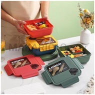 3 Kotak Lunch Box Sekat Plastik Tempat Bekal Lunch Box Serbaguna Makanan Anak High Quality By Makari