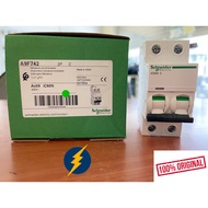 SCHNEIDER MCB HIGHEST QUALITY 2 POLE IC60N A9F SERIES-  A9F74206 A9F74210 A9F74216 A9F74220 A9F74232