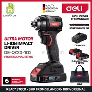 DELI Li-ion Impact Driver Cordless DE-QZ20-1D2 Ultra Motor Battery Professional Series Power Tools R