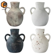 [prettyia] Rustic Ceramic Vase Wabi Sabi Pot Pottery Side Table Farmhouse Flower Vase for Fireplace 