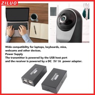 ZILUO A Pair of USB Extender, Transmit 120m Range with 4 USB 2.0 Hub Ethernet LAN Extender, Plug and