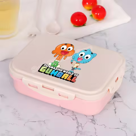 The Amazing World of Gumball Lunch Box Cartoon Crystal Sticker Lunchbox Anime Portable Food Storage 