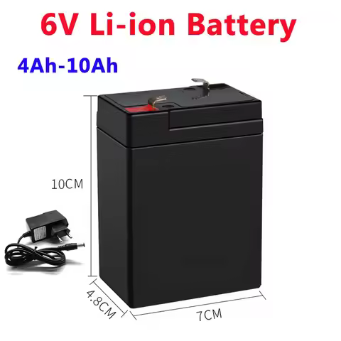 GTK 6V 4Ah-10Ah Lithium Battery 4.5ah/5.2ah/6ah/8ah/9ah/10ah For Emergency Lights Scale Baby Car Sou