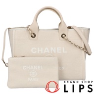 香奈兒 Deauville 系列手提包 AS3257 帆布/皮革女士手提包

米白色 [二手]