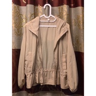 Preloved hoodie branded batwing sleeve parachute jacket, bershka style, drawstring model