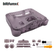Bitfunx เปลี่ยนเปลือกพลาสติกโปร่งแสงสําหรับ N64 Nintendo 64 เปลี่ยนกรณีกล่องโปร่งใส