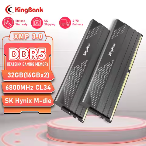 KingBank Memoria RAM DDR5 6800MHz 24GB 48GB 24GBx2 Gaming Desktop Memory 288Pin DIMM DDR5 RAM EXPO X