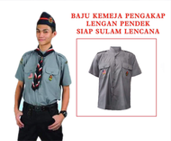 BAJU KEMEJA PENGAKAP LENGAN PENDEK/SESUAI SEKOLAH RENDAH DAN MENENGAH/SIAP SULAM LENCANA/SCOUT  UNIF