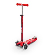 Micro-Maxi Micro Deluxe Red LED 3-Wheeled, Swiss-Designed for Ages 5-12