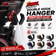 KING Drag Motorcycle Double Hook Hanger Heavy Duty Alloy Helmet Holder Universal Bag Hook Scooter Ac