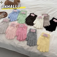 OKHALLO Wool Knit Gloves, Thermal Windproof with Touchscreen Function, Warm and Thick for Cold Weath