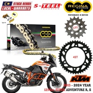 KTM 1290cc SUPER ADVENTURE R, S Full Set Regina SPORTBIKE Chain 525 ZRP Steel Sprocket Sets