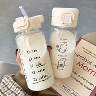 Ins Style Water Bottle Cup Plastic Straw Cup Student Takeaway Sports Water Bottle Niche Cute Japanes
