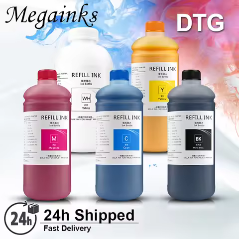 1000ML DTG Ink Direct to Garment Textile Ink For Epson DX5 DX7 XP600 TX800 5113 4720 I3200 F2000 F21