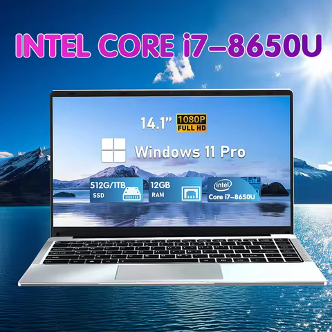 Portable Office Laptop Computer 14.1" 12GB RAM 1TB 2TB SSD Windows 11 Notebook Learn Recreation Ente