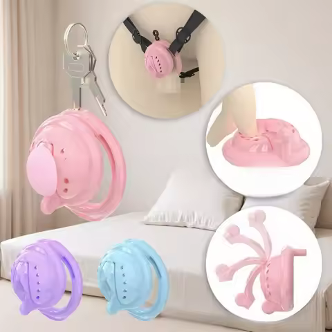 Chastity Lock Magnetic Mini Soft Rubber Cobra CB Lock Male Cock Cage BDSM Adult with Catheter Urethr