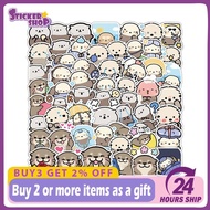 65pcs Cute Cartoon Animal Little Otter Stickers Decoration Bicycle Luggage Skateboard Desktop Sticke