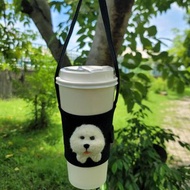 手工羊毛氈-比熊飲料袋