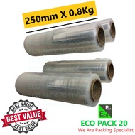 Stretch Film 250mm x 0.8KG (Clear) Clear Stretch Film 23 MICRON STRETCH FILM transparent packing fil