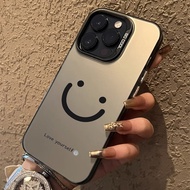 Casing iphone 11/12/13/14/15 Pro max Silver Case Smile Face Case For iPhone 11,12,13,14,15,11PM,12PM