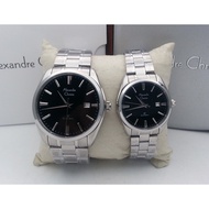 Alexandre Christie Ac 8515 Silver Dial Black For Original Couple