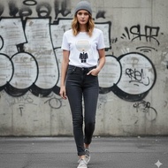 🎁雙11選禮不煩惱，超值心意一次到【KARL LAGERFELD 卡爾老佛爺】銀墨鏡老佛爺印花棉質T恤 白