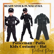 Kids Costume - Cosplay Occupation Uniform Career Day For Police Policeman SWAT Kostum Polis Baju Bud