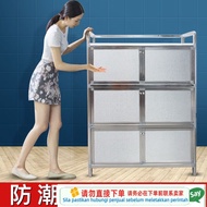 Get 7% coupon+ fruit Rhyme Storage Cabinet Stainless Steel Cupboard Cabinet Kitchen Cabinet Locker C