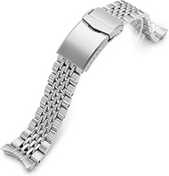 22mm Goma BOR Watch Band compatible with Orient Kamasu, 2-Tone Brushed and Polished